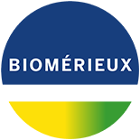 "Biomérieux" | Yellow-green and blue circle encompassing text